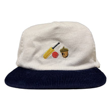 Load image into Gallery viewer, Cricket Nut - White &amp; Blue Two Tone Corduroy Hat - Dadi Cools
