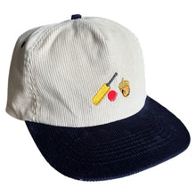 Load image into Gallery viewer, Cricket Nut - White &amp; Blue Two Tone Corduroy Hat - Dadi Cools
